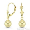 thumbnail image 1 of 5mm, 6mm, 7mm, 8mm Polished Hollow Ball Leverback Drop Earrings in 14k Yellow Gold, 1 of 1