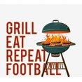 thumbnail image 2 of Grill, Eat, Repeat, Football Adult White Crew Neck Short Sleeve Tee-Small, 2 of 4