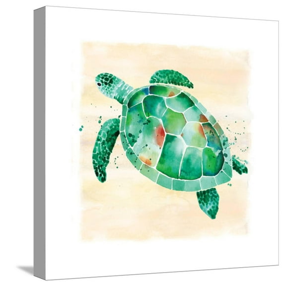 Art.com Sea Turtle Stretched Canvas Print Wall Art by Sara Berrenson, 16" x 16"