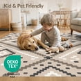 thumbnail image 4 of ODIKA 4'x6' Taupe And Charcoal Geometric Design Washable Area Rug Modern Pixelated Diamond Pattern for Home Office, Under Desk, Non-Slip Chair-Friendly, Flatwoven, 4 of 7