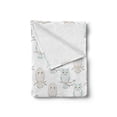 thumbnail image 2 of Animal Soft Flannel Fleece Throw Blanket, Repeated Pattern of Owls on Branch Designed in Linear Style Nursery Art, Cozy Plush for Indoor and Outdoor Use, 50" x 60", Brown Sea Blue White, by Ambesonne, 2 of 5