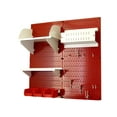 thumbnail image 2 of Wall Control Pegboard Hobby Craft Pegboard Organizer Storage Kit with Red Pegboard and White Accessories, 2 of 7