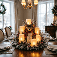 thumbnail image 5 of Christmas Lighted Centerpiece with Flameless Candle Glow, Enchanting Christmas Candle Centerpiece, Solar Outdoor Lights, Holiday Table Topper, 5 of 6