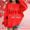 thumbnail image 2 of FAOWME Girls Graphic Prints Sweatshirt Crewneck Long Sleeve Cute Drop Shoulder Pullover Tops Red 4-5 Years, 2 of 5