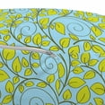 thumbnail image 2 of Leaves Pouf Cover with Zipper, Cartoon Botanical Pattern of Curlicue Branches, Soft Decorative Fabric Unstuffed Case, 30" W X 17.3" L, Blue Yellow Green, by Ambesonne, 2 of 3