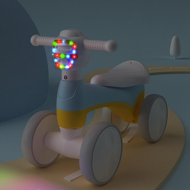 Los bebés montan en juguetes con 4 ruedas desarrollan habilidades motoras con asas de fácil agarre, Mini bicicleta para montar, juguetes para montar Azul CUTICAT montar en juguetes