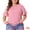 Pink, variant on DARING DIVA Women's Plus Plain Crew Neck Ruffle Short Sleeves Blouse 1X Mint Green