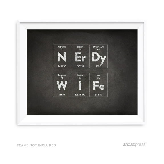 Nerdy Wife Periodic Table of Elements Vintage Chalkboard Wall Art Décor