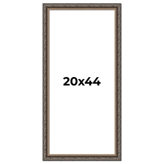 20x44 Frame Black Real Wood Picture Frame Width 2 inches | Interior Frame Depth 0.5 inches | Fitz