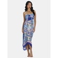 thumbnail image 7 of Time and Tru Women's Print Pareo, One Size, Paradise Blue, 7 of 7