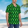 thumbnail image 3 of Balery leaves and glasses of beer for St. Patrick's Day Camisas hawaianas de manga corta para hombre, camisas playeras de corte holgado, camisas de vacaciones con botones,3X-Large, 3 of 7