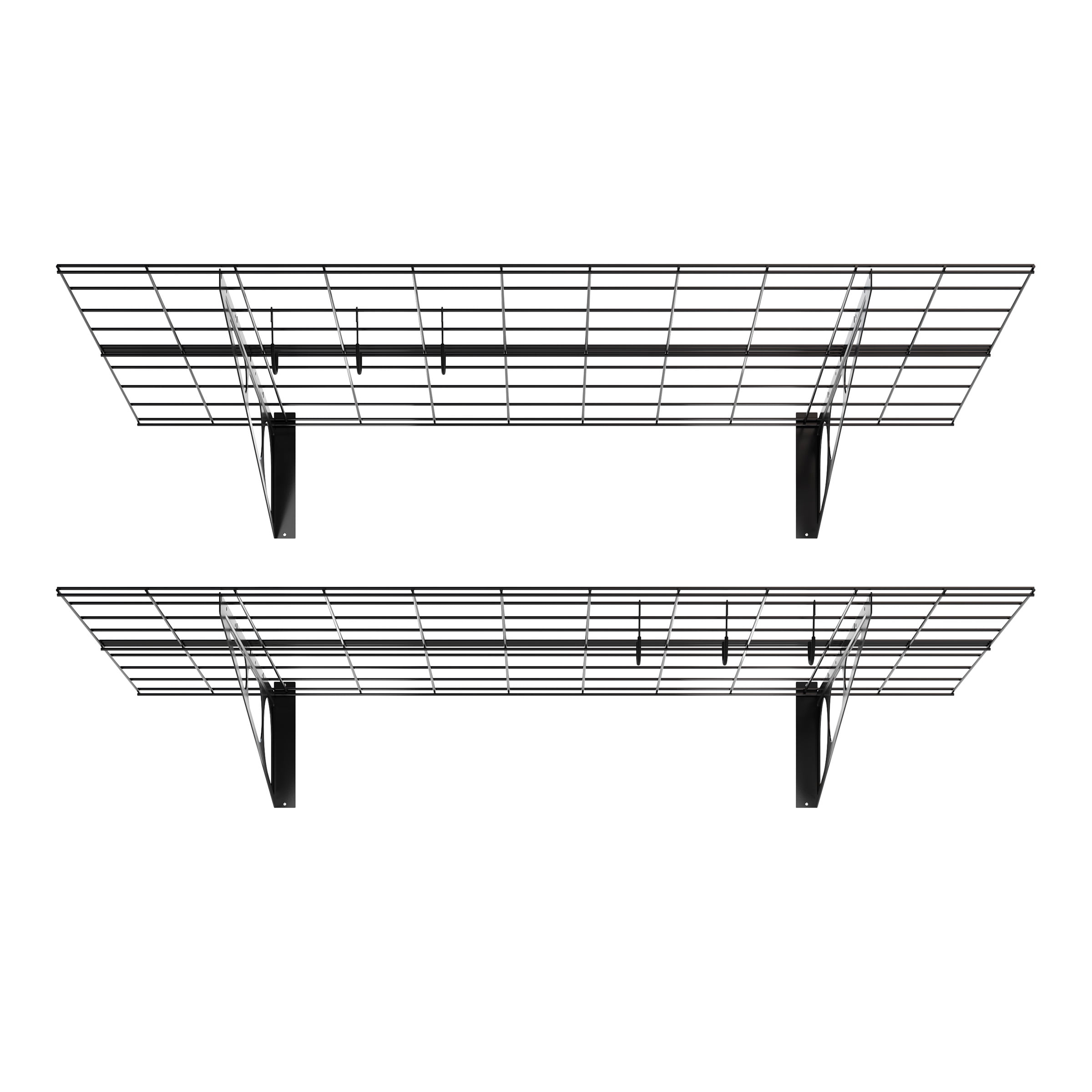 RAD Sportz Bicycle Storage Hooks Garage Shelves, Easy Installation, Plain, 2-Pack, Black