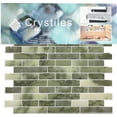 thumbnail image 3 of Crystiles 12"x12" Vinyl Peel and Stick Backsplash Tile, Yellow-Green Marble, Pro Series Thicker Version, 4-Sheet Pack, 3 of 6