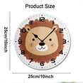 thumbnail image 2 of ZXCXRQFa Home Clock Cute Lion Animal 10 Inch Silent Non Ticking Wooden Clock Battery Operated Decor Clocks for Kitchen, Bedroom, Bathroom, Living Room, 2 of 7