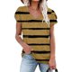 thumbnail image 1 of ICHUANYI Clearance Fashion Women's Summer V-Neck Short Sleeve Print Casual T-shirt Blouse(Gold, XXL) ICHUANYI WER2023081009557, 1 of 4