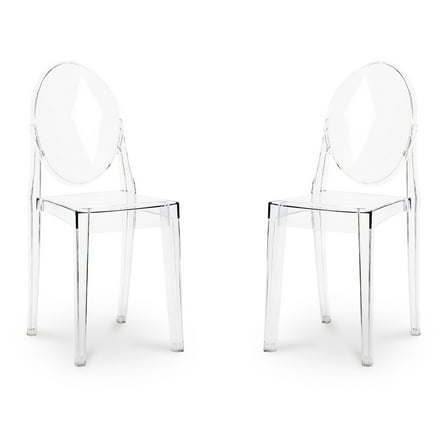 Modholic Ghost Dining Chair, Clear (Set Of 2)