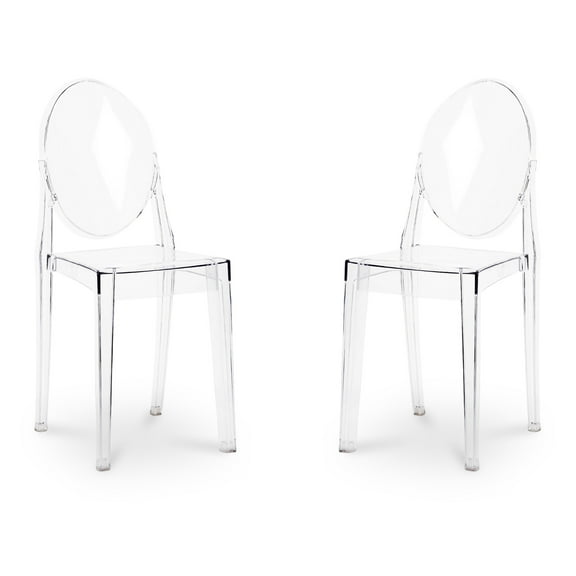 Modholic Ghost Dining Chair, Clear (Set Of 2)