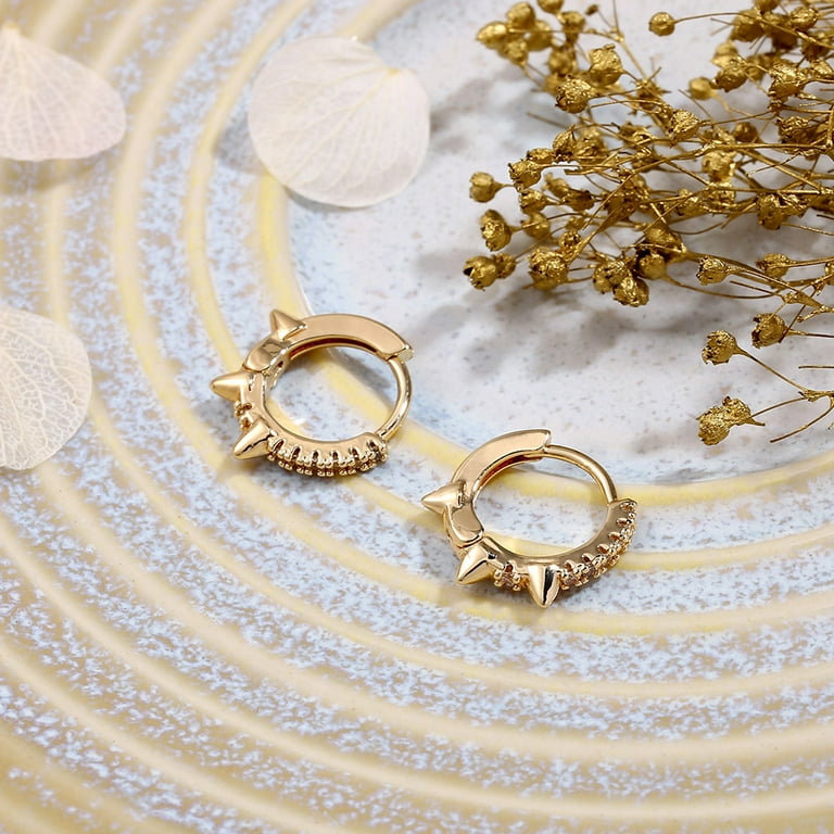Cz hoop hotsell earrings 14k