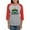 Heather/Red, variant on - Delta Sigma Phi Coat Of Arms Long Sleeve T Shirt - Womens Baseball Tee