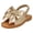 Gold, variant on Girls Sandals Open Toe Bowtie Ankle Strap Flat Beach Shoes Summer Vacation Casual Slip on Flower Girl Dress Shoes Gold 11.5 Little Kid