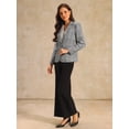 thumbnail image 2 of DARING DIVA Women's Houndstooth Plaid Blazer Business Suit Jacket 2XL Black, 2 of 7