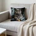 thumbnail image 1 of ddioayh Throw Pillow Cover Animal Print Soft Machine Washable 45x45cm for Sofa Chair Bedroom Home Decor Spring Easter Pet Theme Decorative Gift Idea, 1 of 6