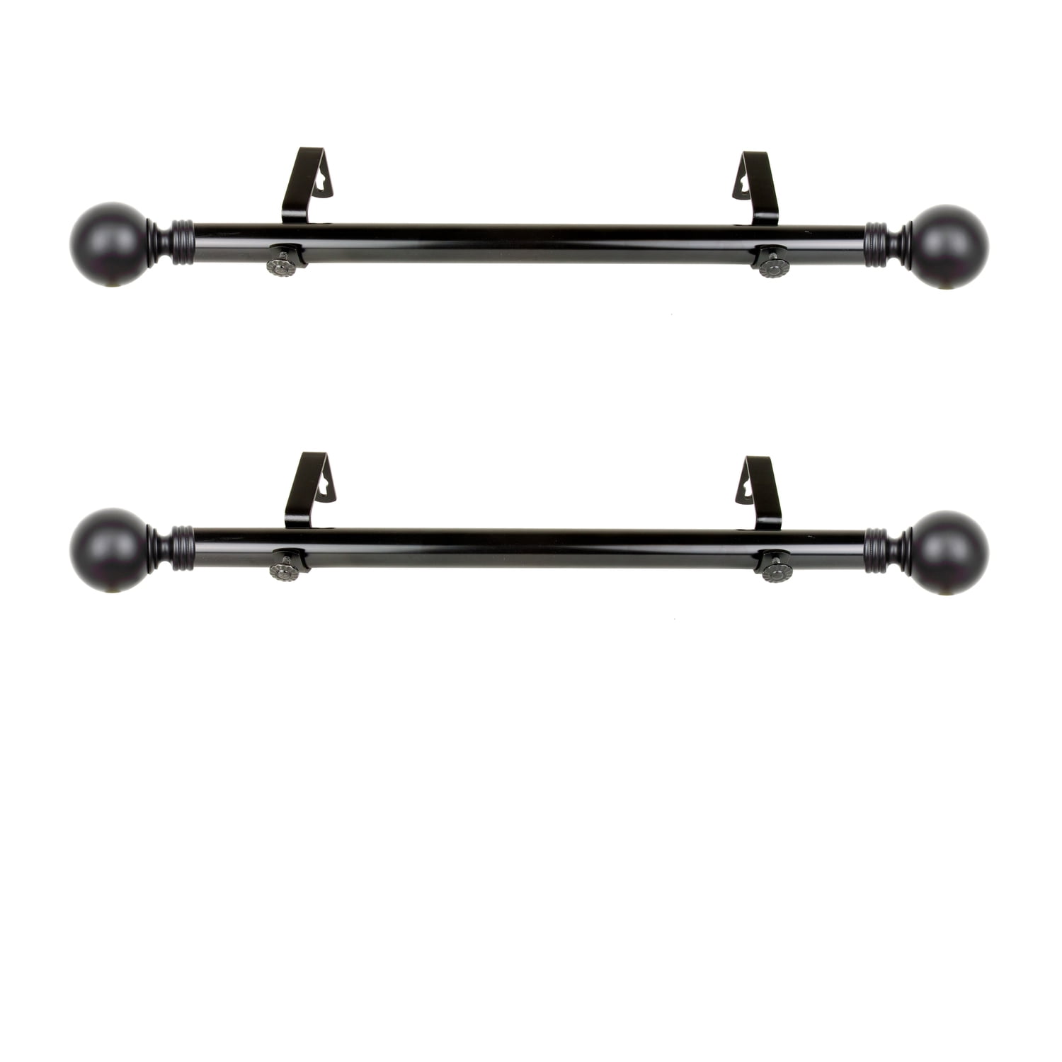 Decorative Curtain Rod Baroque Style Black Adjustable Length 12-20 Inch Window Treatment Rod