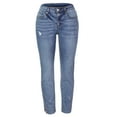 thumbnail image 7 of Ripped Jeans for Women Mid Waisted Stretch Destroyed Skinny Classic Denim Leggings Pants Trousers for Women, 7 of 7