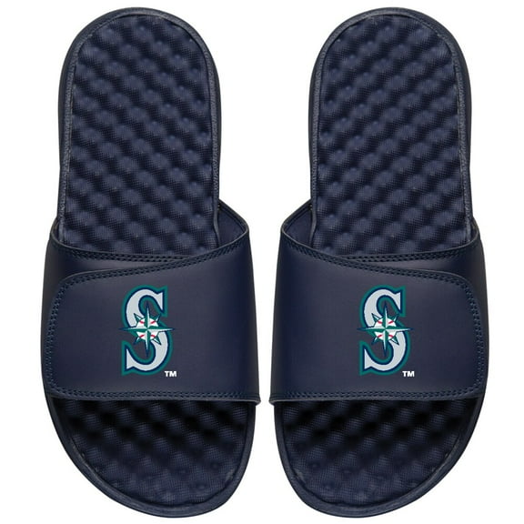 Men's ISlide Navy Seattle Mariners Alternate Logo Slide Sandals