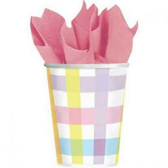 Shindigz COLORFUL GINGHAM 9 OZ CUPS
