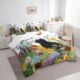 thumbnail image 3 of Homewish Lovely Black Kitten 7-Piece Bedding Comforter Set,Retro Rustic Flower King Bedding Sets,Country Butterfly Bed Sheets For Girls Boys,Luxury Bedroom Decor Reversible, 3 of 8