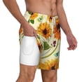 thumbnail image 3 of Gaeub Sunflowers And Butterflies Mens Swim Trunks Stretch Beach Shorts Quick Dry for Men Swim Shorts Swimwear with Pockets- Small, 3 of 9
