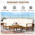 thumbnail image 5 of Outsunny 6 Pc Outdoor Patio Sectional Set, Cream Acacia Wood, 5 of 8