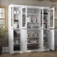 thumbnail image 4 of Palace Imports 100% Solid Wood Kitchen Pantry Storage Cabinet with Glass Doors and Adjustable Shelves, White, 4 of 5