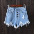 thumbnail image 2 of JJHGVB Denim Jean Shorts Simple All-Match Jeans Denim Shorts Summer Jumpsuit Casual Summer Jean Denim Shorts with Pocket Shorts with Pocket High Rise Thin Jeans Shorts Straight Leg Jean Light Blue S, 2 of 4