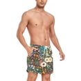 thumbnail image 4 of FORMRS Mens Swim Trunks Mesh Liner Quick Dry Casual Beach Board Shorts with Pockets, Sizes S-2XL, Floral Garden, 4 of 9