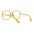 thumbnail image 2 of Womens 90s Oversize Rectangular Butterfly Clear Lens Eyeglasses Yellow Gold, 2 of 4