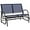Dark Blue, variant on QSHIMY 2-Person Outdoor Glider Bench, Patio Double Swing Rocking Chair Loveseat w/Powder Coated Steel Frame for Backyard Garden Porch, Black