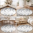 thumbnail image 4 of Round Area Rugs 5Ft, Grey Eucalyptus Non-Slip Washable Circle Rugs Carpet, Watercolor Spring Weeping Botanical Indoor Outdoor Rug Floor Mats Throw Runner for Bedroom Living Room Bathroom, 4 of 8