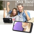 thumbnail image 4 of Dteck for Samsung Galaxy A32 5G Slim Case, Shockproof Premium PU Leather Soft TPU Business Cover with Wrist Strap Kickstand Flip Stand Protection Case, black, 4 of 7
