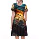 thumbnail image 1 of Easygdp Underwater Treasure Chest para Vestido Transpirable de Mujer, Vestido Suelto de Manga Corta con Pliegues y Bolsillos para el Verano, 1 of 6