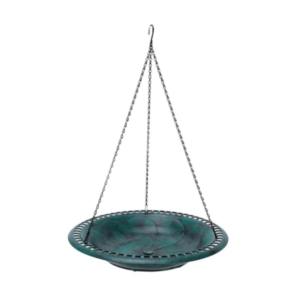 Comedero colgante para pájaros con bandeja multiusos de 43 cm (17 pulgadas) para atraer aves. Verde