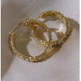 thumbnail image 3 of TAAPSEE JEWELS Huggie Hoop Earrings In Round Cut Cubic Zirconia 14K Yellow Gold Finish Silver, 3 of 5