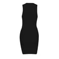 thumbnail image 4 of IROINNID Women's Sleeveless Sheath Dress Turtleneck Asymmetrical Halter Tank Dress Short Basic Club Dress Solid Color Dress, 4 of 6