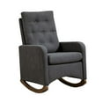 thumbnail image 7 of Upholstered Glider Rocking Chair with Side Pocket - Teddy Fabric Nursing Chair for Nursery & Living Room, High Back Ergonomic Rocker with Rubber Wood Base, 7 of 7