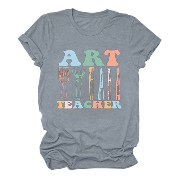 Fesfesfes Workout Shirt Women Funny Printed Pattern Casual Fashion Soild Color Short Sleeve Tops Blouse Sleeveless Tops for Women 3XL(US:14)