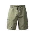 thumbnail image 6 of Donemore Men's Solid Color Fitness Elastic Waist Drawstring Cargo Shorts Multi-Pocket 5-Inch Inseam Casual Sporty Workwear Style, 6 of 9