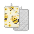 thumbnail image 2 of Pot Holders Set of 2 Heat Resistant 338℉ Kitchen Oven Gloves Potholder Cooking Baking Microwave Mitts Cute Bees and Daisy, 2 of 7