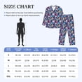 thumbnail image 2 of Salouo cool Skull colorful Print Button-Front Long Sleeve Pajama Set for Men, Soft 2Pjs Men's Long Sleeve Sleepwear -Medium, 2 of 7