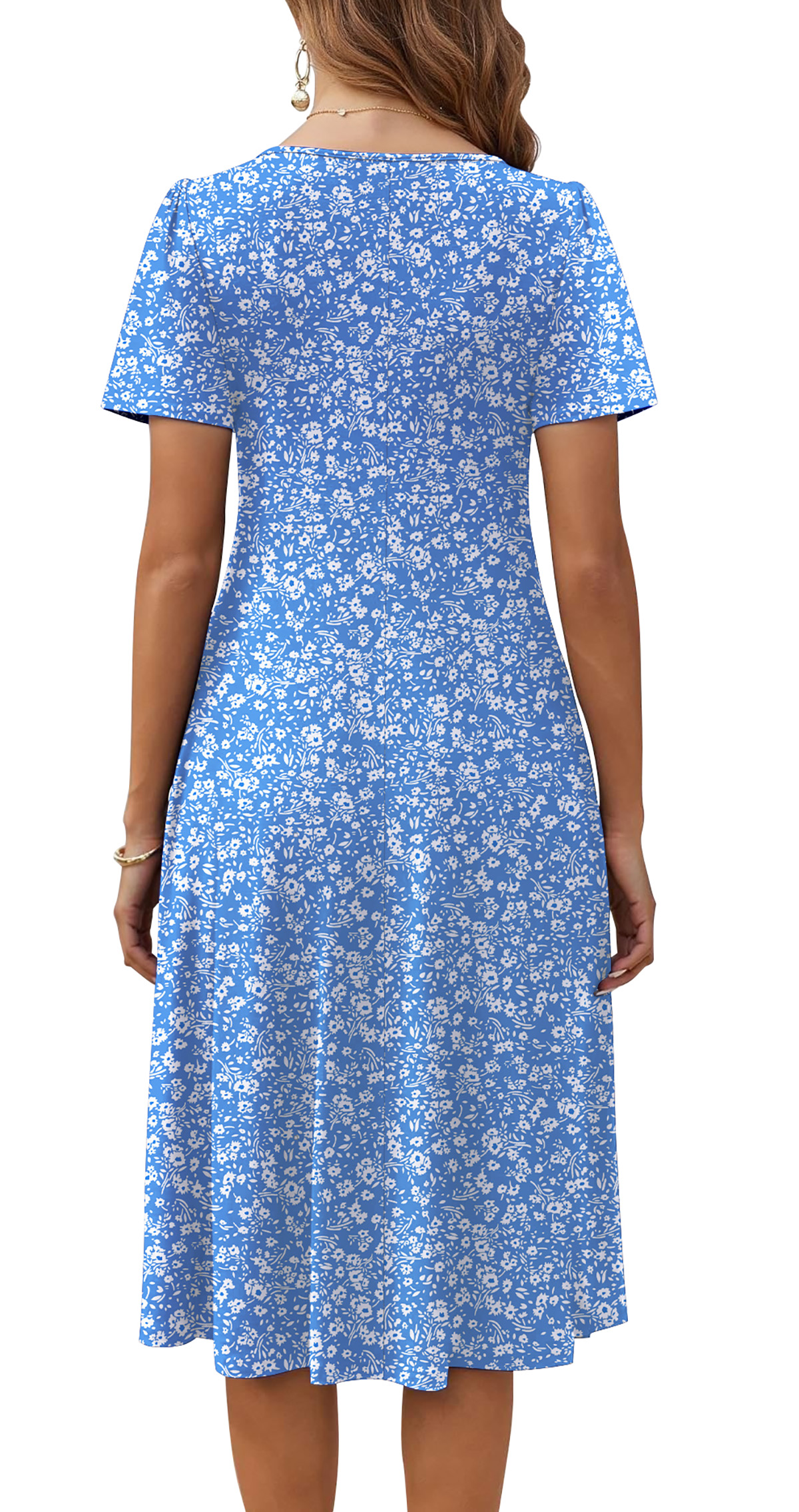 Fantaslook Women's Pleated Floral Midi Sundress with Pockets photo 4